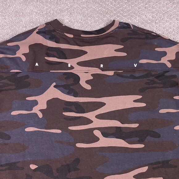ASRV Cotton Blend Tee Camo T Shirt Men's Medium Stretch Brown - Picture 4 of 11